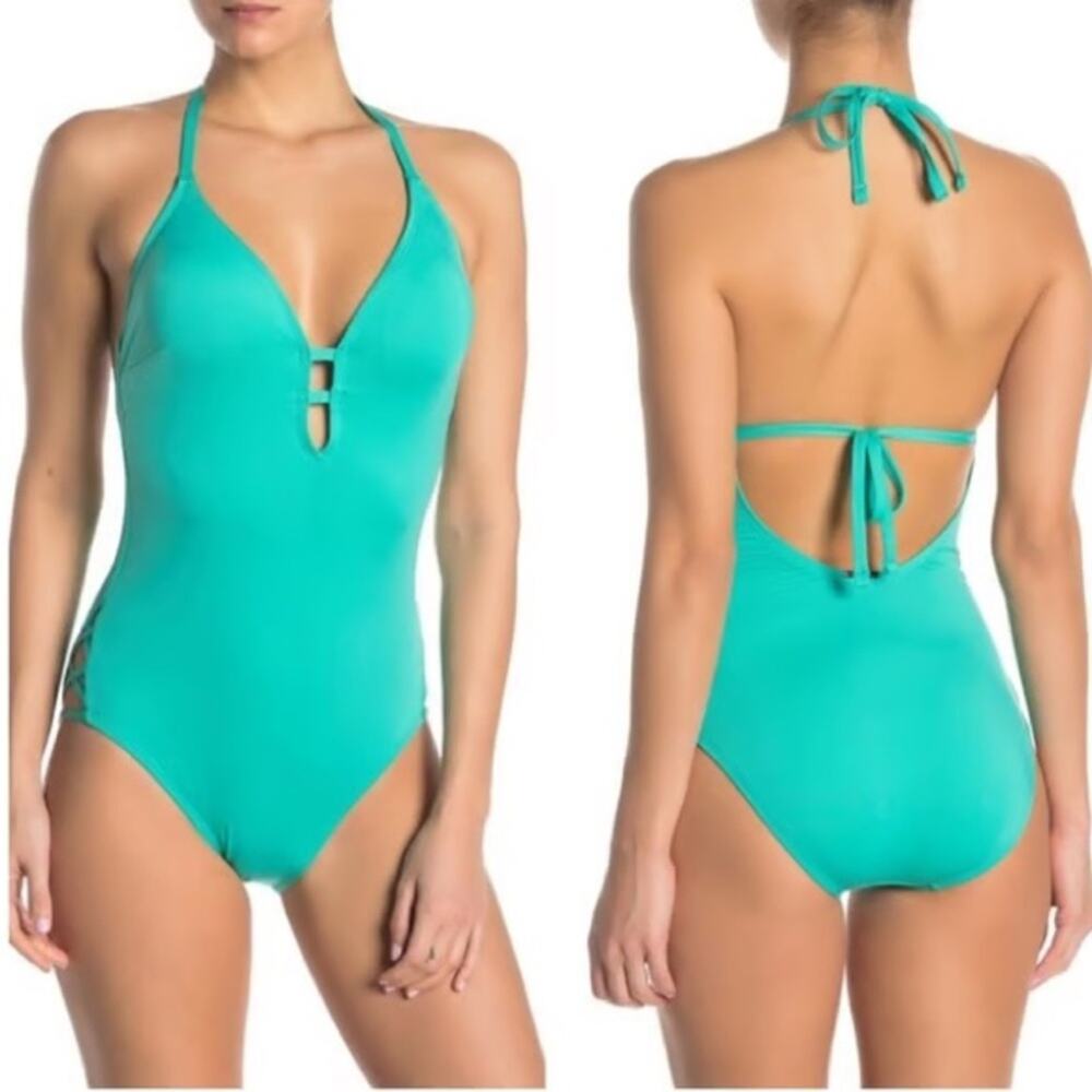 BOGO Laundry by Shelli Segal Turquoise one piece swimsuit Size S